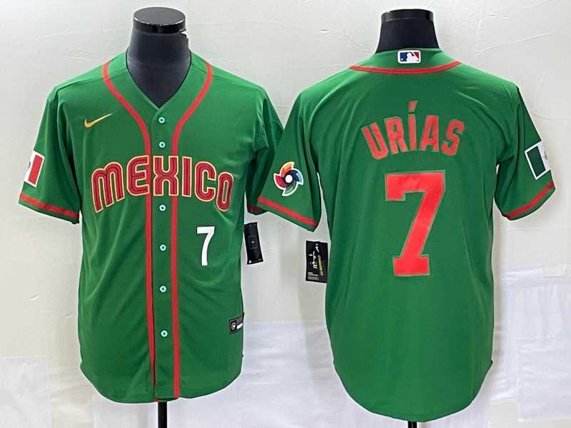 Mens Mexico Baseball #7 Julio Urias Number 2023 Green World Classic Stitched Jersey13->2023 world baseball classic->MLB Jersey
